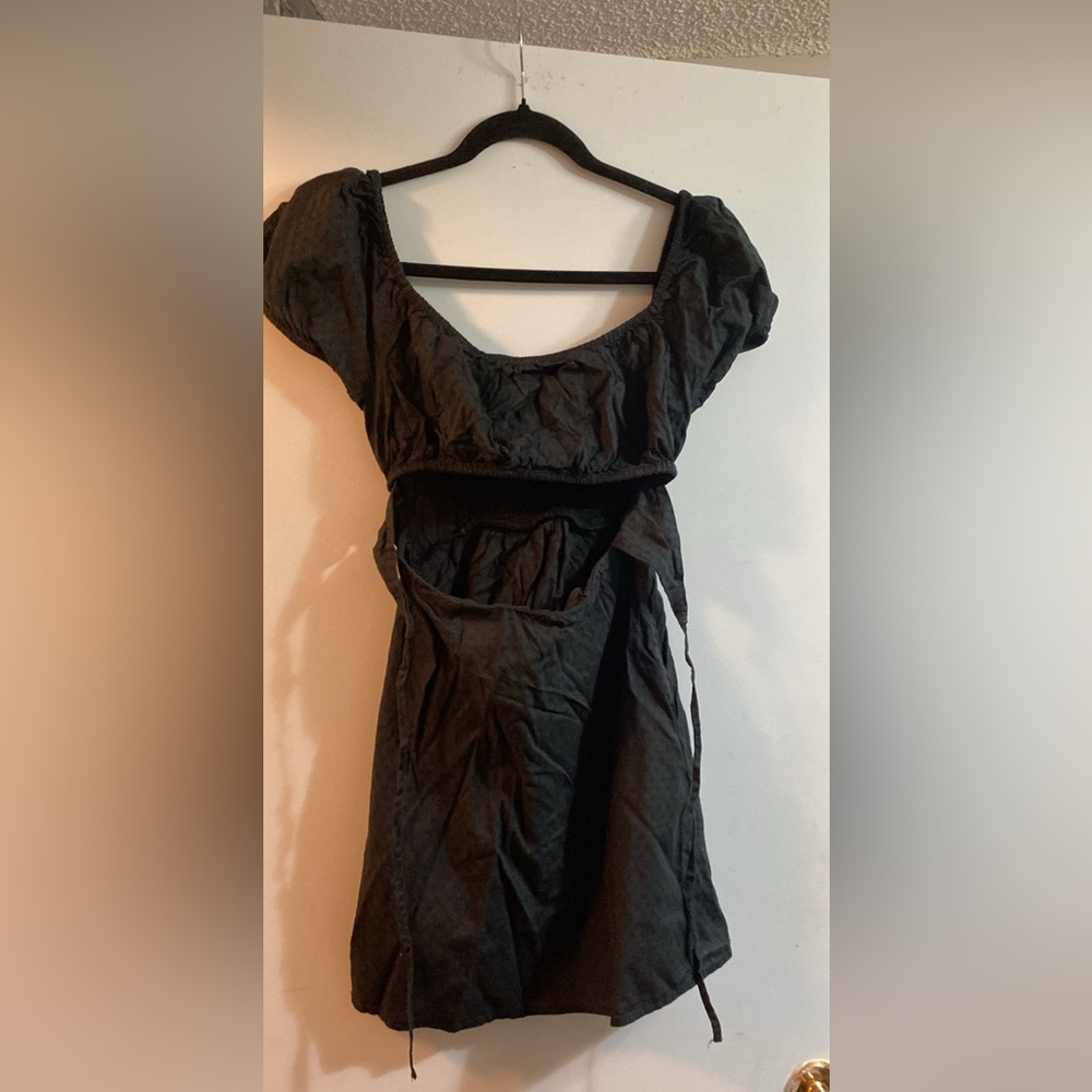 wild fable Black Backless Cutout Dress